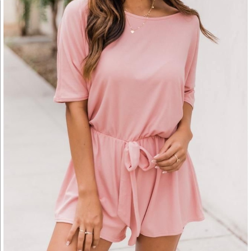 Pink Lily Boutique Ready for Anything Rose Romper size Medium.